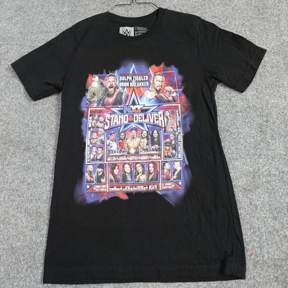 NXT T-shirt Small Black Double Sided Ziggler Breakker Official Stand Deliver - Picture 1 of 6